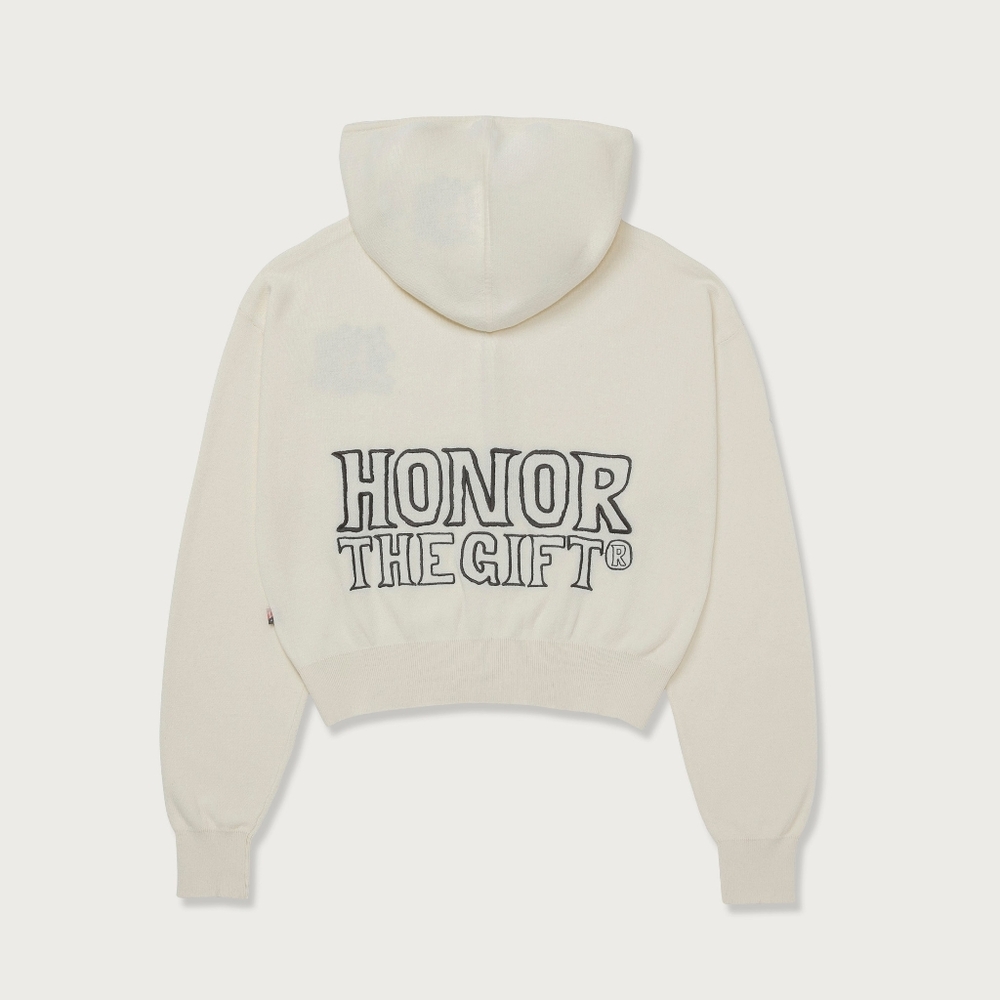 Honor The Gift Women's Hoodie | Jacquard Full Zip | Cream | Size S | NWT